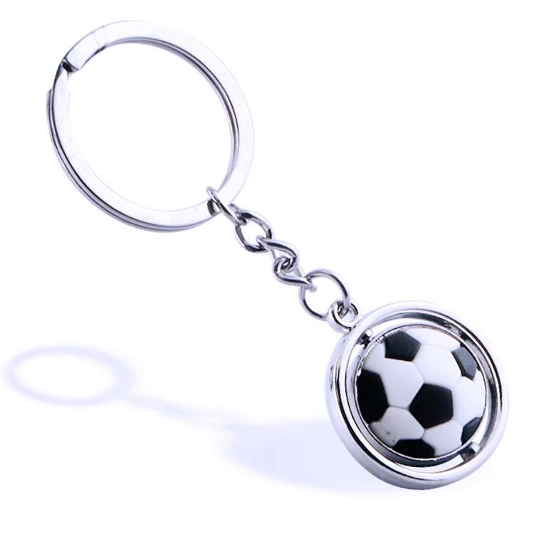 Customizable Sports Keychain: Personalized Rotating Basketball, Football, Golf Design with World Cup Commemorative Logo. Perfect for a Unique Gift!