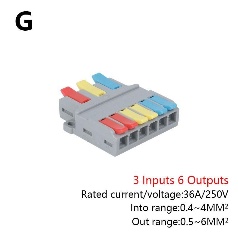 Быстрый разветвитель 2 входа 4/6 выхода 3 входа 6/9 выхода Разъем для проводов Универсальный разъем для проводного кабеля Вставной клеммный блок для проводника