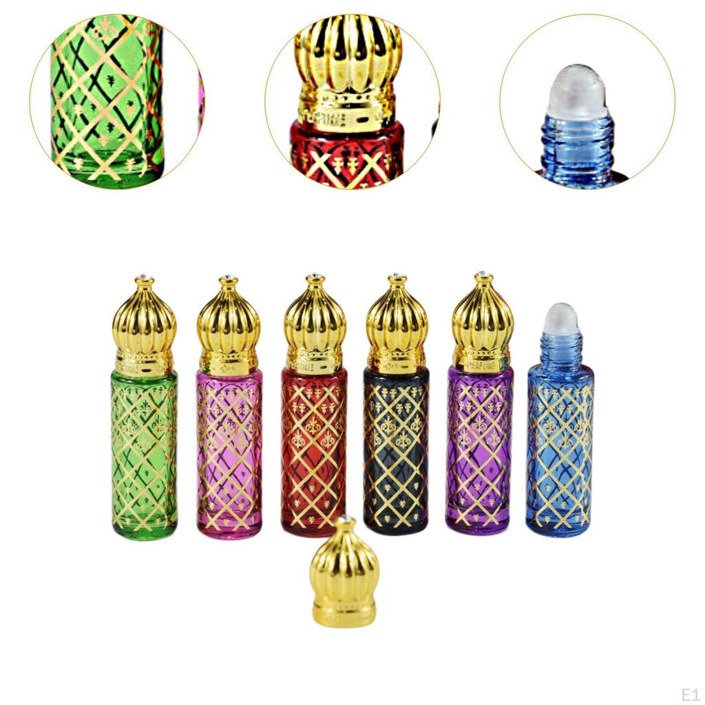 6Pcs Essential Oil Roller Bottles Refillable Portable Mini Decorative Pocket Size Empty Perfume