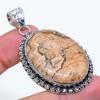 Picture Jasper Gemstone Handmade 925 Sterling Silver Jewelry Pendant 2.25" SU-10669