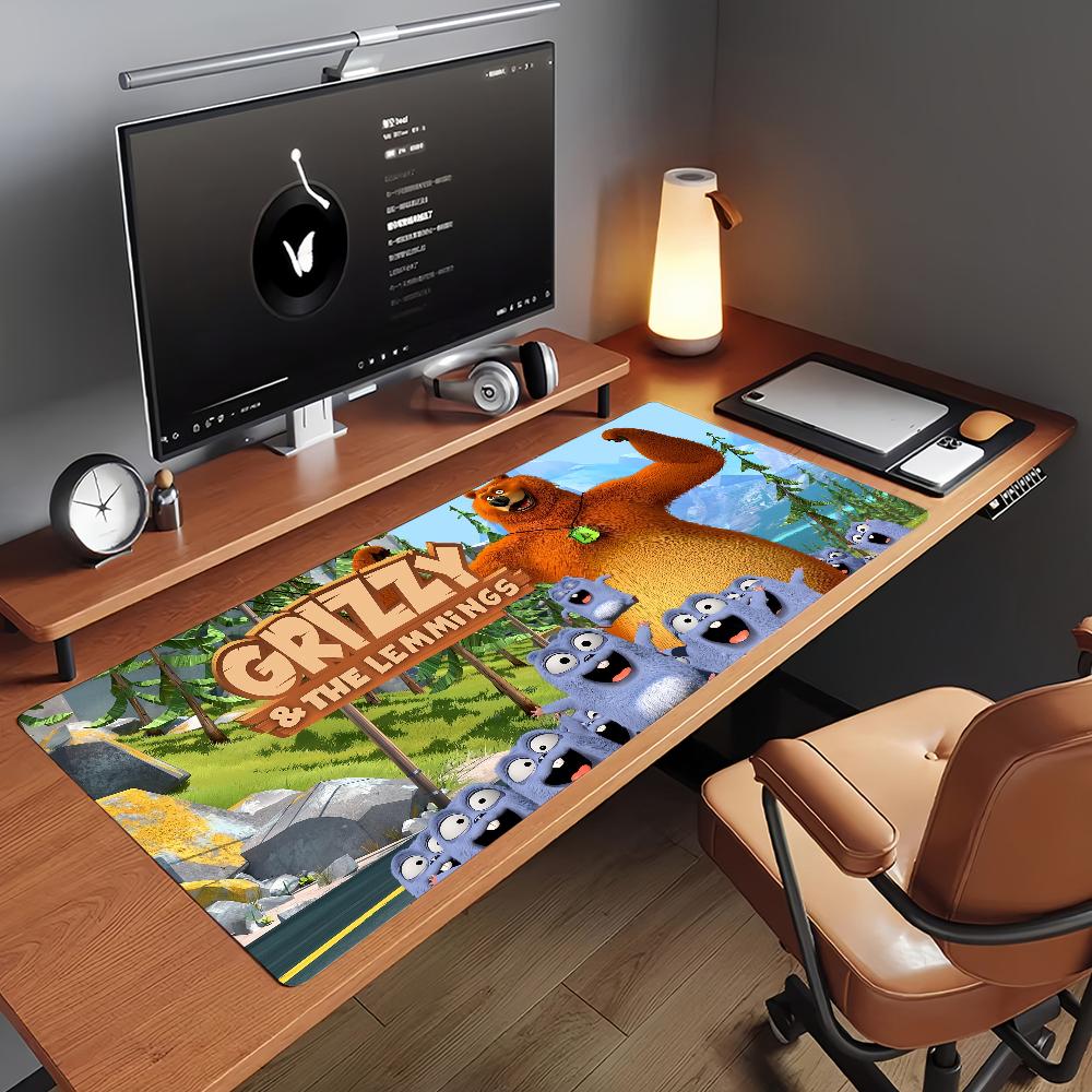 Cartoon Grizzy and the Lemmings Mouse Pad Computer Laptop Rubber Non-slip Mouse Mat Mousepad Gamers Decoracion Desk Mat