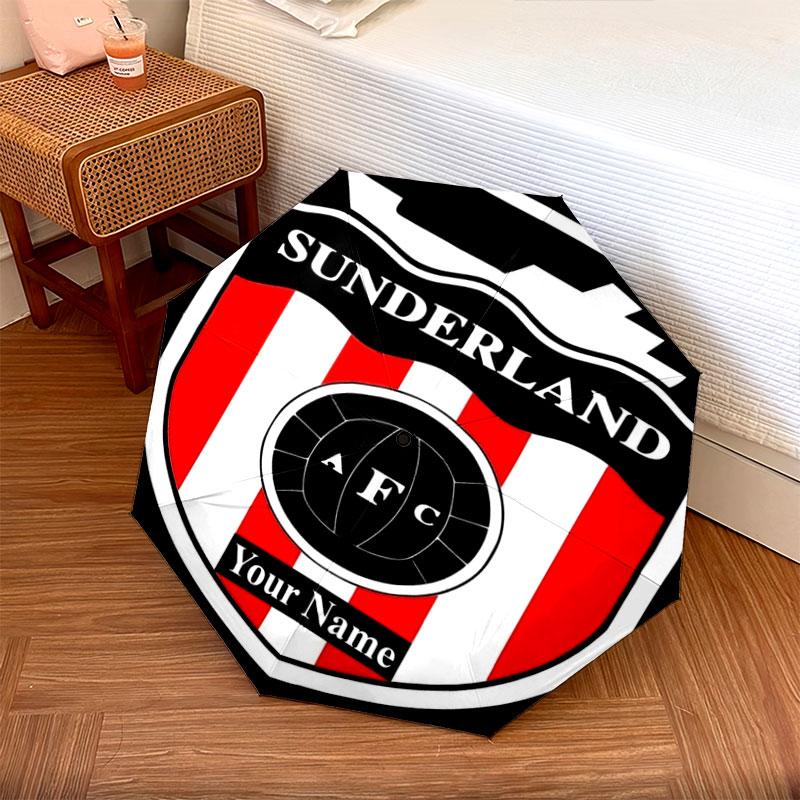 1 PC Automatic Folding Umbrella - Sunderland A.F Custom Name Pattern, Portable & Foldable Design with 8 Ribs, Christmas Birthday Gifts