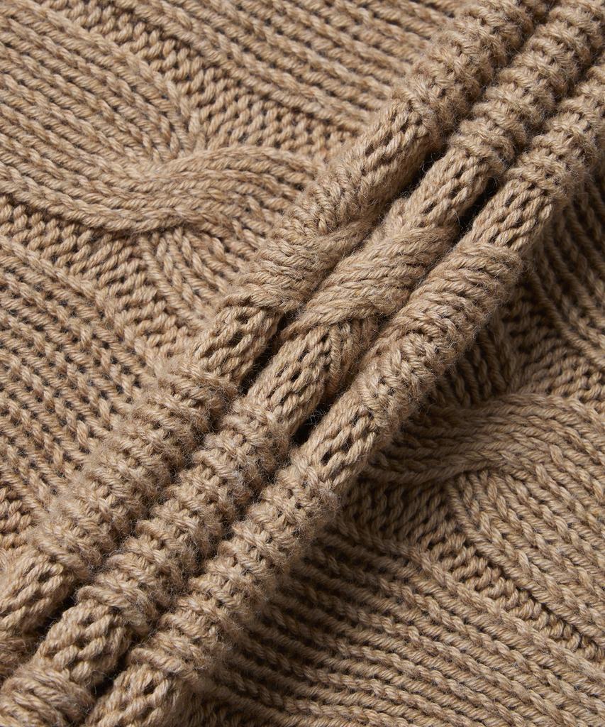 POLO RALPH LAUREN Cable Knit Cotton Crew Neck Sweater - Medium Beige