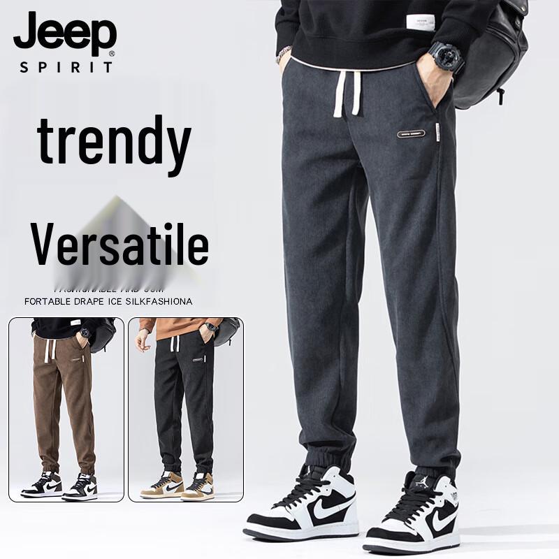 JEEP SPIRIT Men's Corduroy Loose Sport Sweatpants
