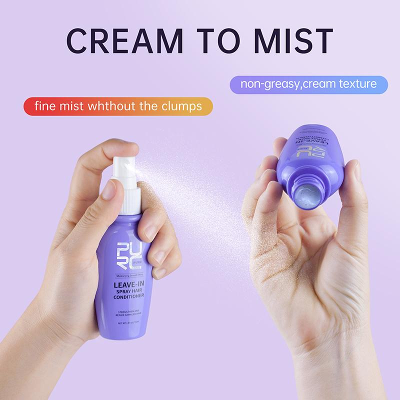 PURC Кондиционер для волос Несмываемый спрей Восстанавливающий уход за поврежденными сухими волосами Блестящие гладкие выпрямляющие волосы 55 мл