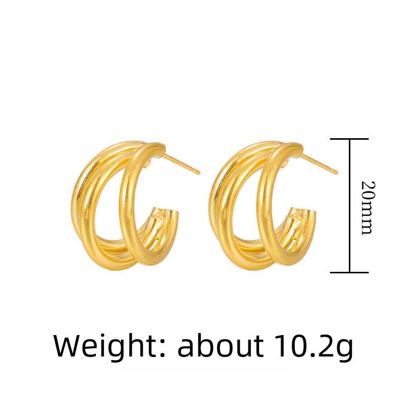 Elegant Retro C-Shaped Earrings: Versatile and Stylish, Simple Luxury for Women
