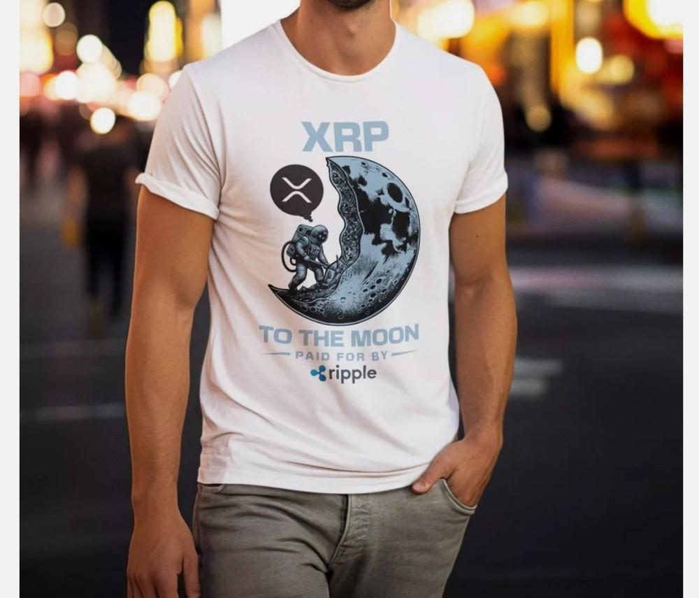 XRP To The Moon Unisex Shirt, Crypto XRP T-Shirt or Hoodie