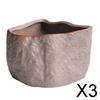 3xКерамический горшок для суккулентов Каменной формы Подставки для растений для фестиваля Свадьбы Внутренний стиль B и Маленький