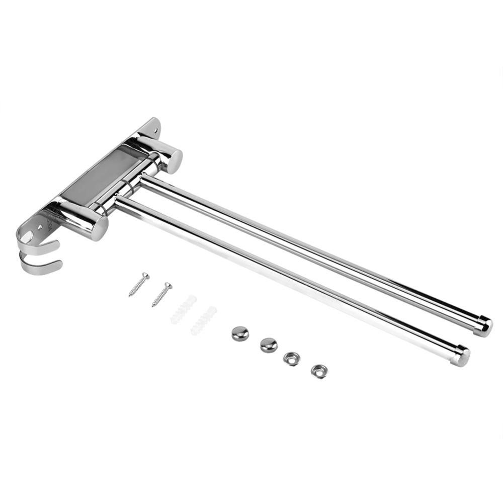 Wall Mounted Rotary Towel Rack Stainless Steel Swivel Towel Bar Towel Rack Bathroom Holder