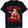 Black African American Santa Claus Christmas T-Shirt