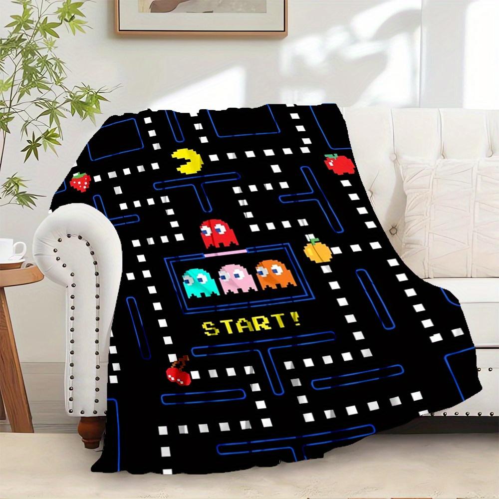 1pc Pac-Man,Retro Game,Classic ArcadeDigital Print Fleece Blanket - Contemporary Style, Suitable for All Seasons, Perfect for Home, Travel,