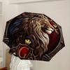 1pc Lion Emblem Automatic Open/Close Umbrella, Lightweight Design for Everyone,Durable Canopy yy251014056