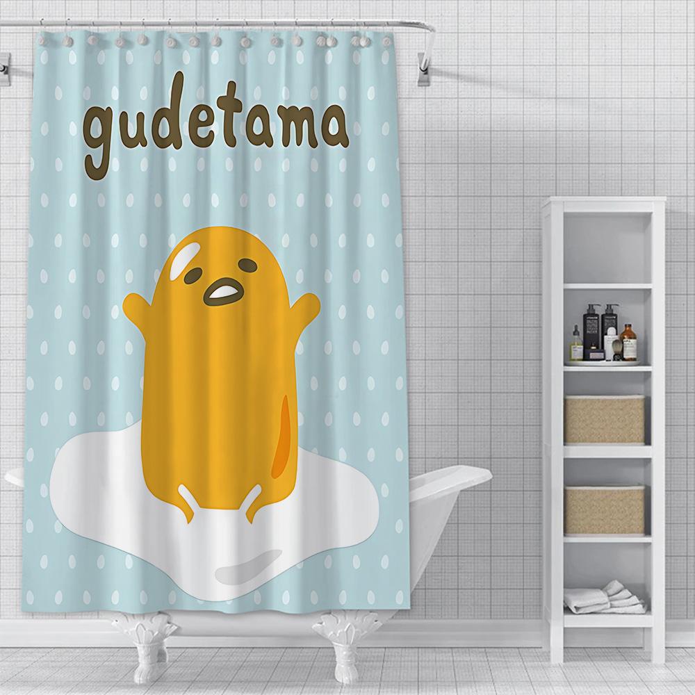 Cartoon G-Gudetama Shower Curtain Waterproof Polyester Fabric Paint Colorful Bath Curtains Home Bathroom Decor Curtain With Hook