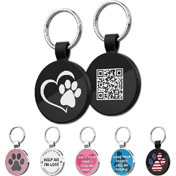 MYLUCKYTAG QR Code Pet ID | Personalized Dog & Cat Collar Tag | Online Profile with tant Scanned Location Alert Email