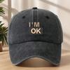 IM OK Выцветшая винтажная стираная полиэстеровая бейсболка Легкая уличная хип-хоп кепка для повседневной носки на открытом воздухе и для спорта