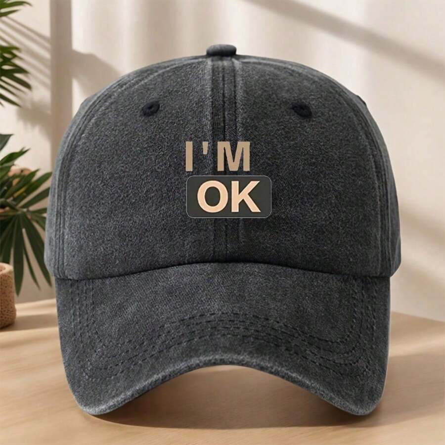 IM OK Выцветшая винтажная стираная полиэстеровая бейсболка Легкая уличная хип-хоп кепка для повседневной носки на открытом воздухе и для спорта