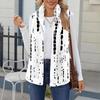 Women's Checked Print Fashionable And Warm Fleece Cardigan Vest Jacket