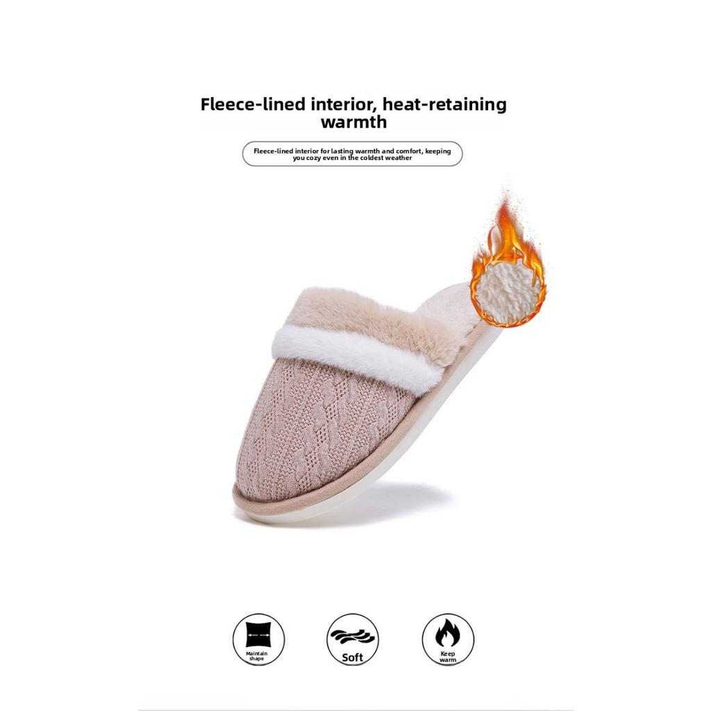 Winter Hairy Slippers, Home Anti Slip Slippers, Men's Indoor Plush Cotton Slippers, Women's Slippers