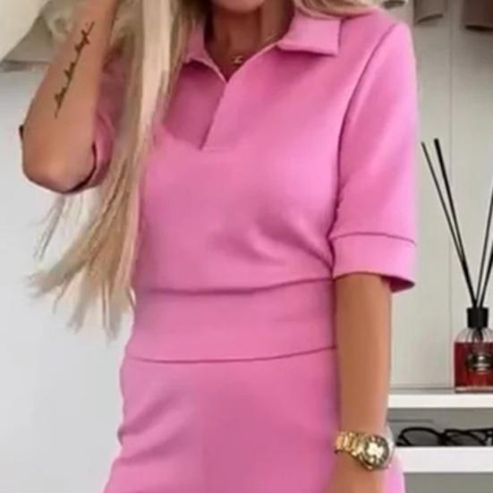 2 шт./компл. Женская повседневная рубашка и брюки, однотонный весенне-летний отложной воротник, короткий рукав, высокая талия, широкие брюки, длинные брюки