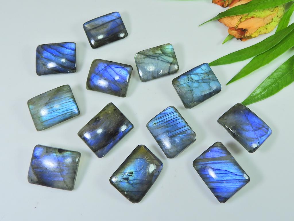 13 шт. натуральный лабрадорит односторонний кабошон и восьмиугольный драгоценный камень шахматной огранки LM-1225