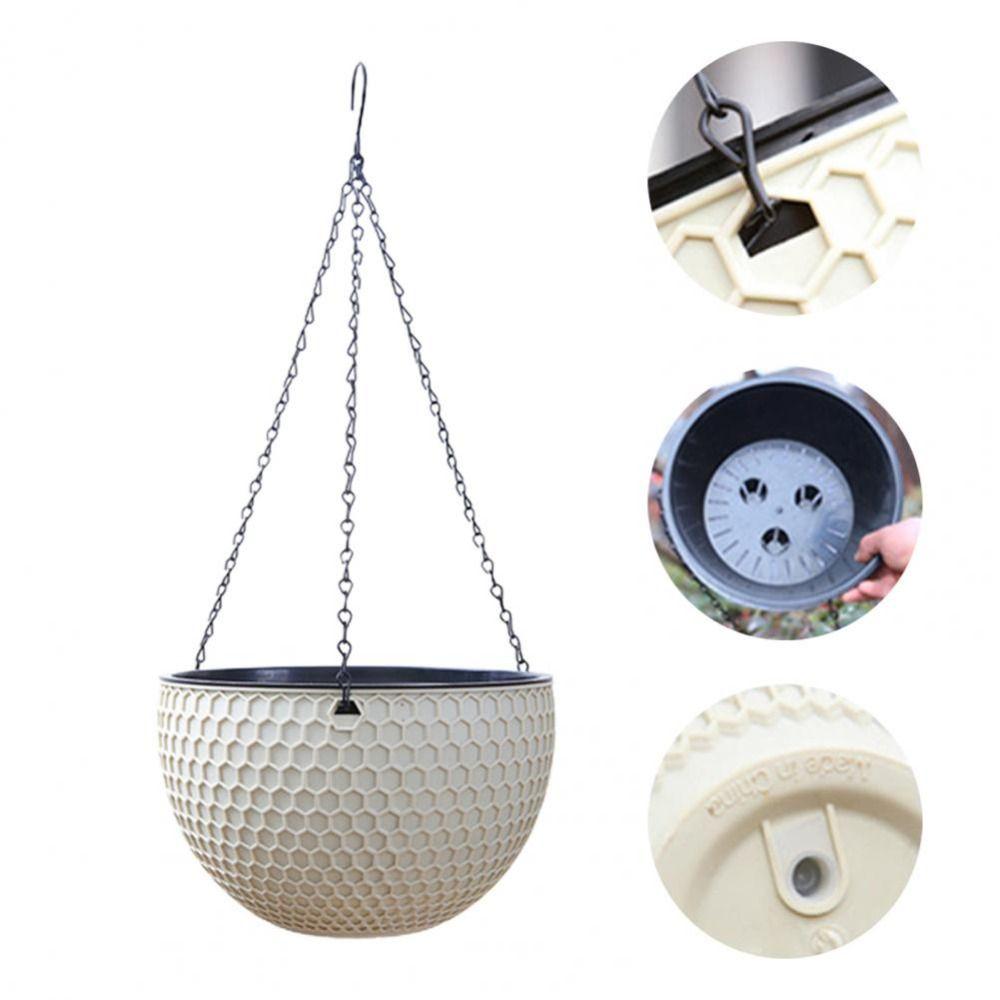 С дренажем и подвесной цепью, подвесная корзина для цветов, гидропонный горшок для растений, сад