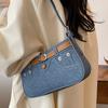 Retro Patchwork Denim Bags for Women Small Square Bag Simple Blue Shoulder Bags Fashionable Korean Niche Female New