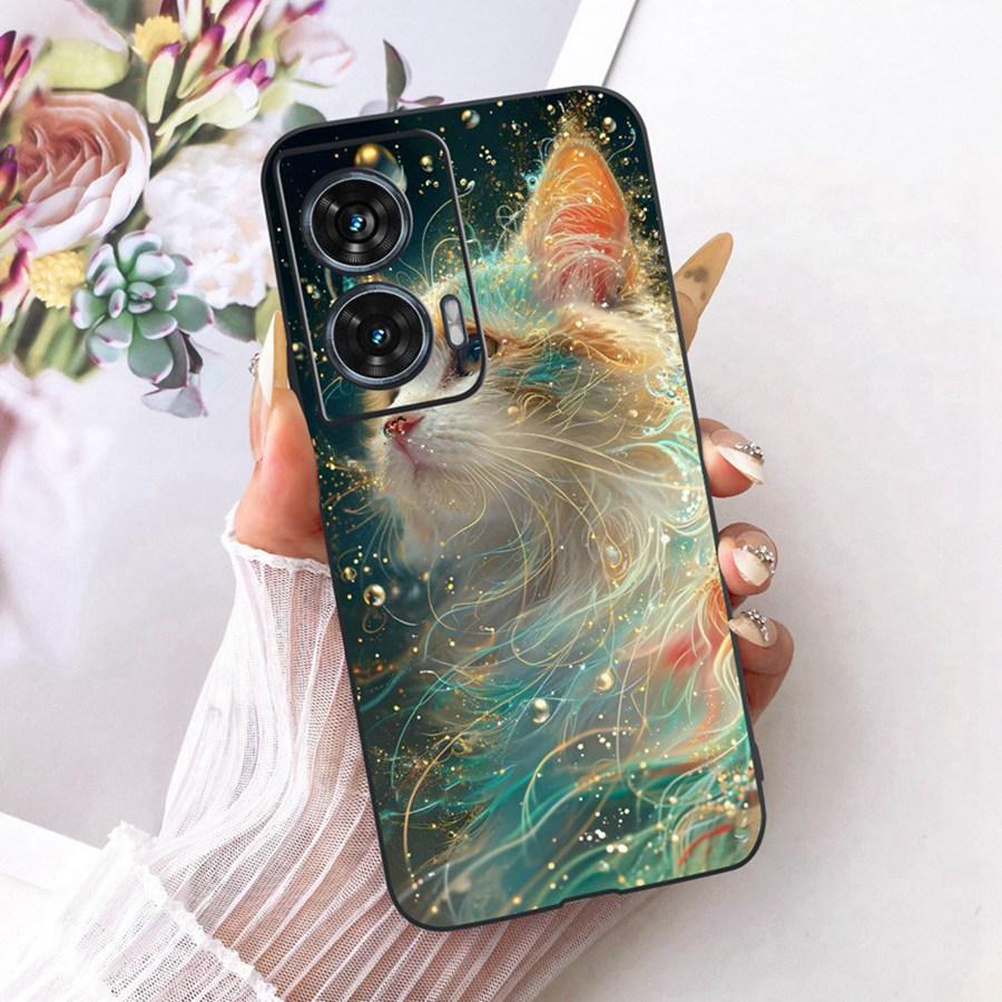 Чехол для Motorola Edge 50 Fusion XT2429-1 Мягкий ТПУ Цветок Защитные Чехлы для Телефона Для Motorola G96 motog96 5G Fundas Чехол Coque