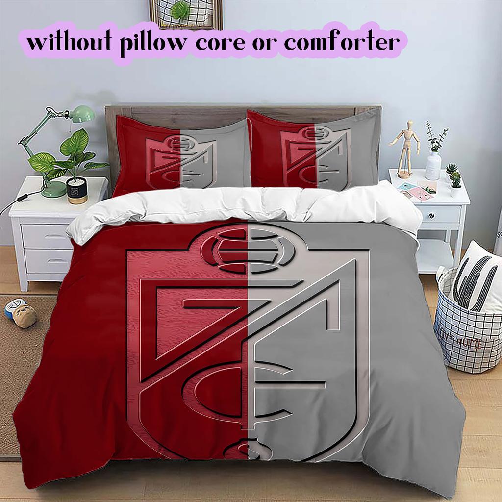 Granada CF football Pattern Bedding,Quilt Set Quilt Cover Pillowcase Home Birthday Gift (1*duvet cover+2*pillowcase,without core)