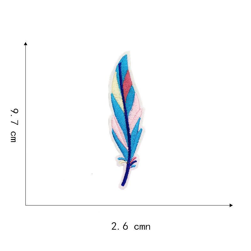 Вышитая нашивка на ткани: Дизайн перьев кактуса для ремонта одежды и брюк