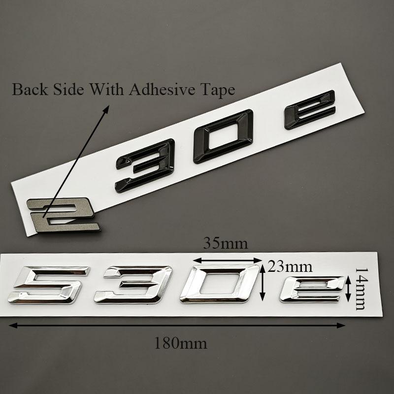 3D ABS Chrome Black Car Letters 530e Rear Trunk Badge Emblem Sticker For 530e G60 G61 G30 G31 Auto Tail Accessories