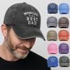 Washed Cotton World's Best Dad Caps Adjustable Baseball Cap Fashion Sport Visors Cap  Father's Gift