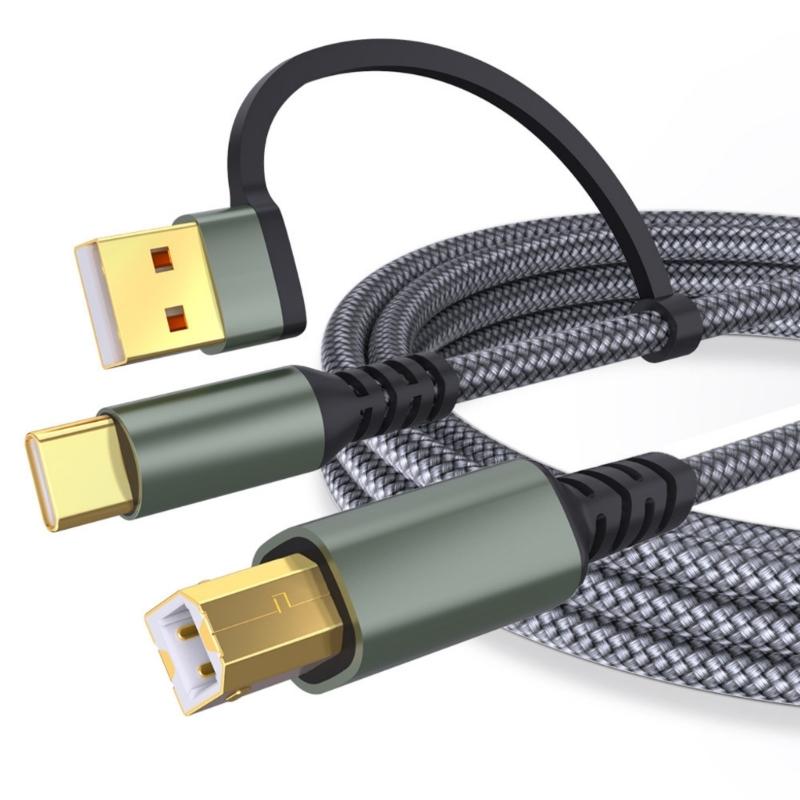1м/2м/3,0м/5м USB Type C на USB B Кабель для передачи данных Простое подключение Принтеров Сканеров и Цифровых Пианино к Телефонам Планшетам