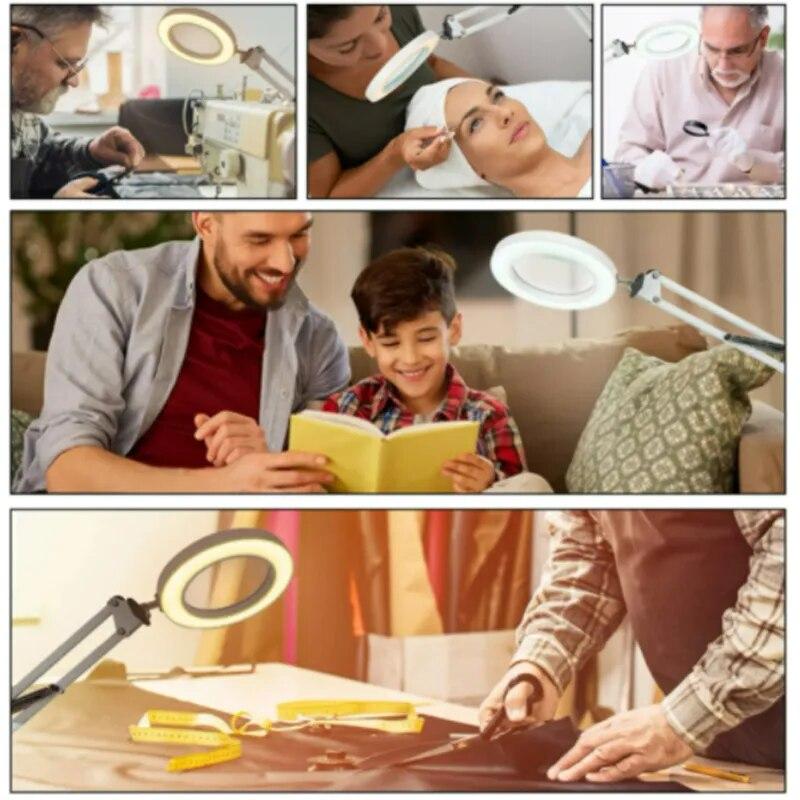 1 шт. 72 светодиода 8X/10X НОВАЯ лупа с подсветкой USB 3 цвета светодиодная лупа для ремонта паяльника/настольной лампы/ухода за кожей Красота