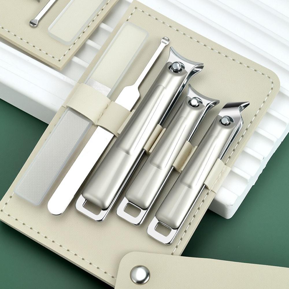 5pcs Nail Clippers Set Anti-Splash Nail Clippers Manicure Stainless Steel Nail Clippers High-End Household Pedicure Tools with Nail File for Home Use