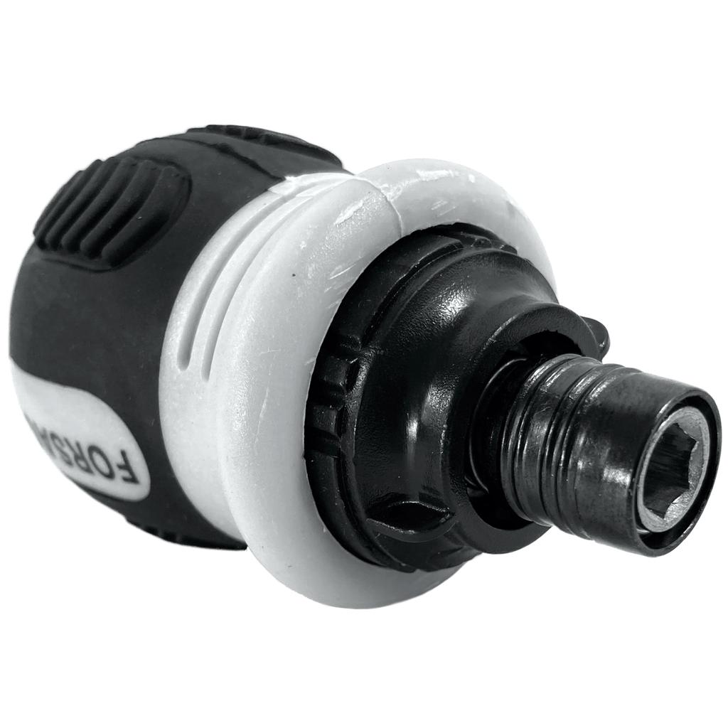 Double-sided ratchet screwdriver with switch and bit adjustment