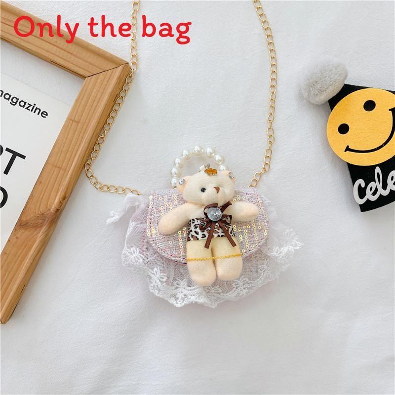 Bag Crossbody Kid With Pearl Handle And Flower Bear Rabbit Decoration