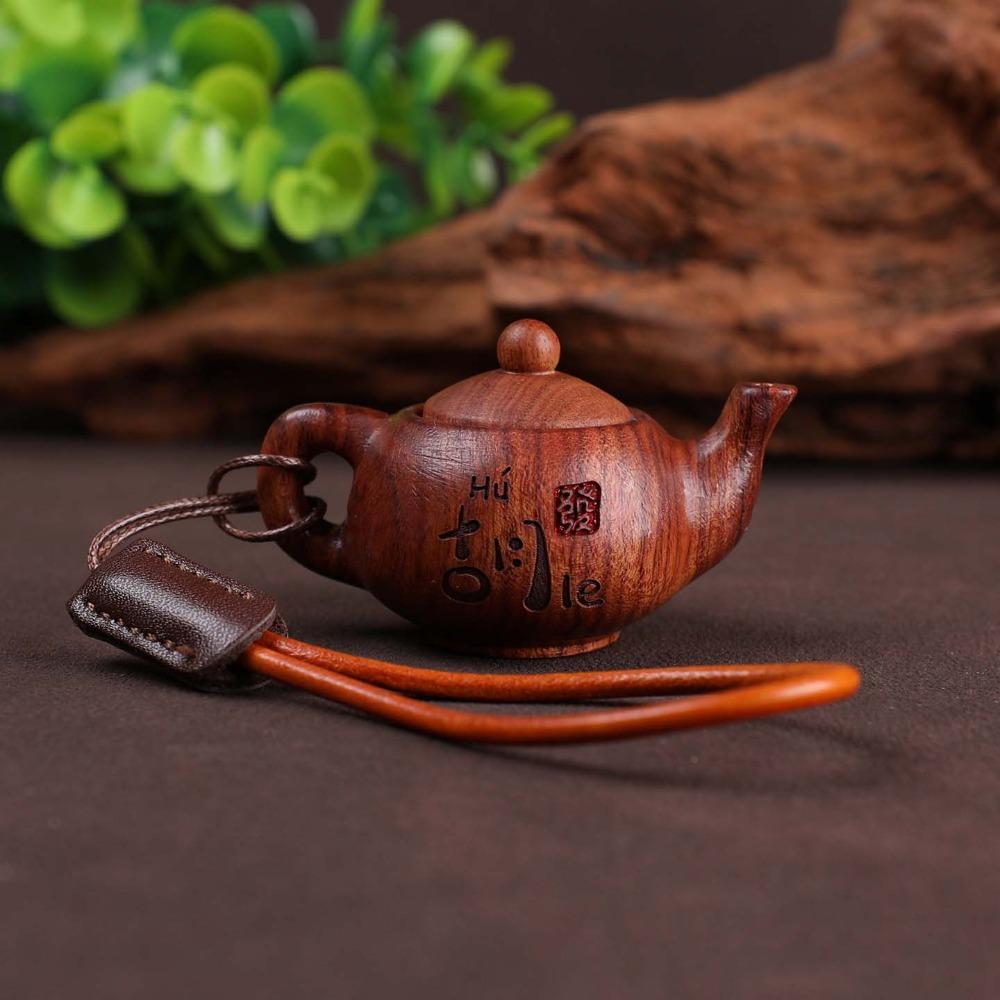 Wooden Wood Carving Charm Handmade Fidget Key Ring Bag Pendant Cat Paw Clicker Car Key