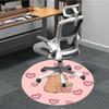 1PC Capybara Office Round Area Rug, Indoor Mat Suitable For Office, Under Office Chairs Bedroom Living Room Home Decor, Room Deco 005