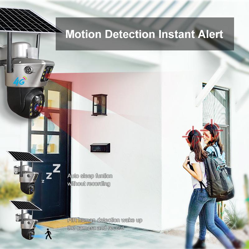 Wireless Solar-Powered Outdoor Night Vision Surveillance Camera with Low Power Consumption