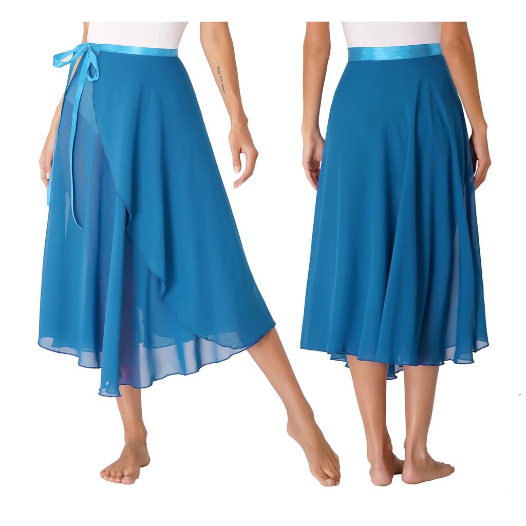 Ladies Professional Ballet Dance Wrap Skirt Chiffon Adult Asymmetrical Skirt Modern Dance Training Accessories