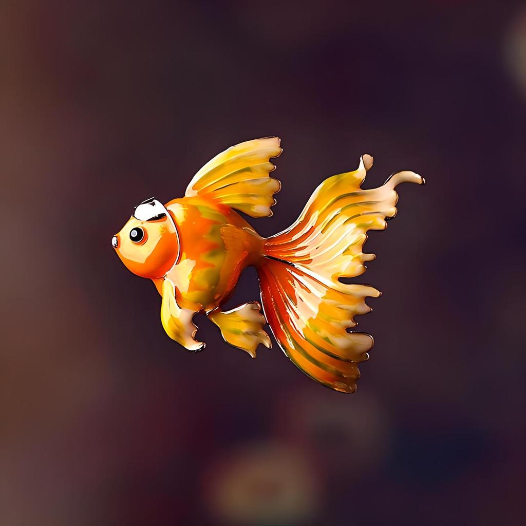 Брошь Кулон Эмаль Клуазоне Кои - Элегантный Дизайн Золотой Рыбки для Женских Костюмов