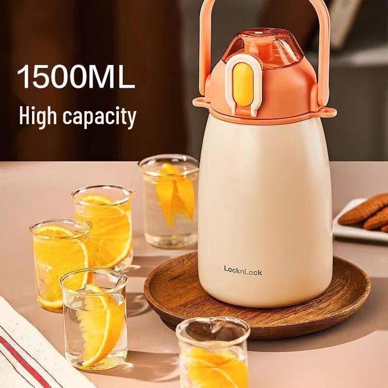 LOCK&LOCK Изолированная бутылка для воды с соломинкой из нержавеющей стали 316L