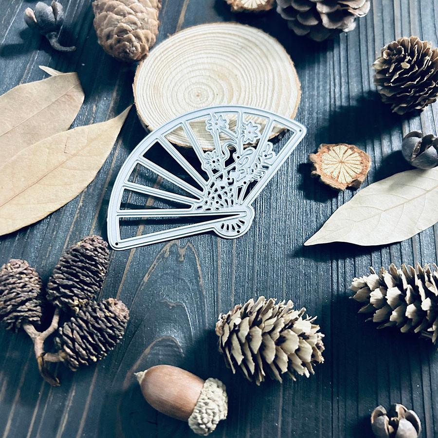 Веер Металлические режущие штампы Трафарет Для DIY Скрапбукинга Бумажная открытка Декоративное ремесло Тиснение Вырубки