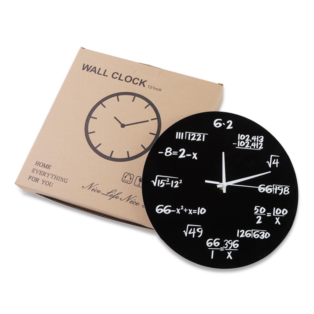 Silent Operation 3D Decoration Clock 12 Inch Math Wall Clock Classroom Decor