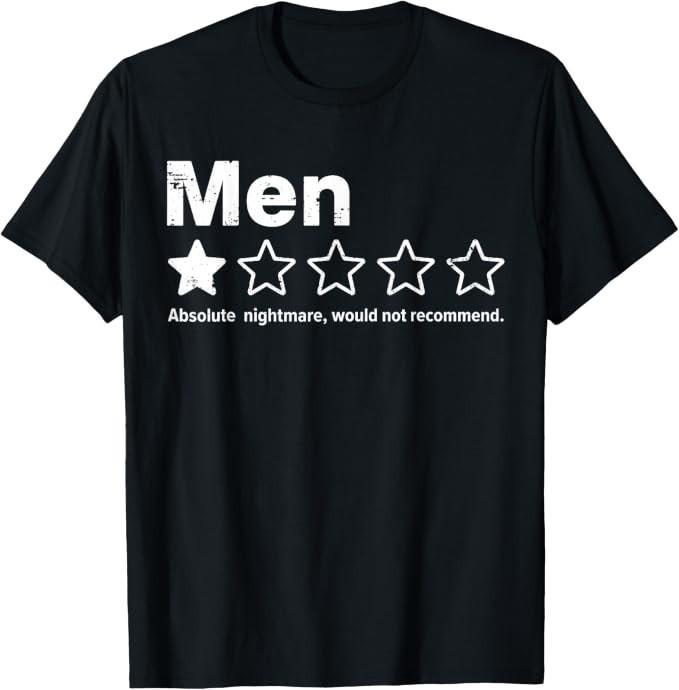 Men One Star Review Not Recommend Funny Humor T-Shirt