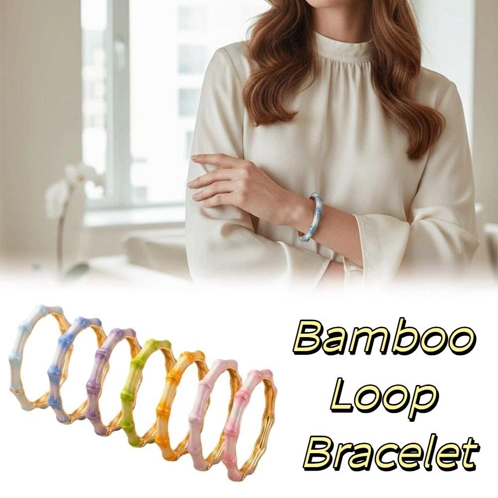 Colorful Enamel Resin Bracelet Stainless Steel Stainless Steel Bangle Personalized
