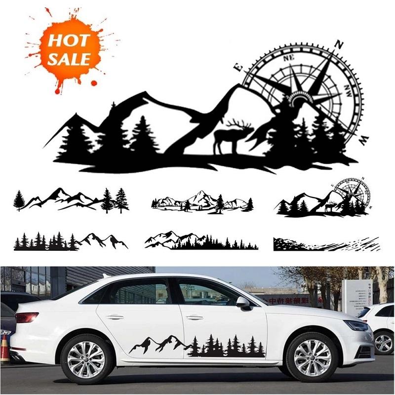 Автомобильные наклейки и наклейки лесной компас наклейка для автомобилей внедорожник RV Camper Offroad авто боковой декор кузова виниловая наклейка
