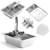 Stainless Steel Ice Cube Tray with Lever Handle Large Cubes Mold Whiskey Cocktail Ice Maker Vintage Inspired Kitchen Bar Essential