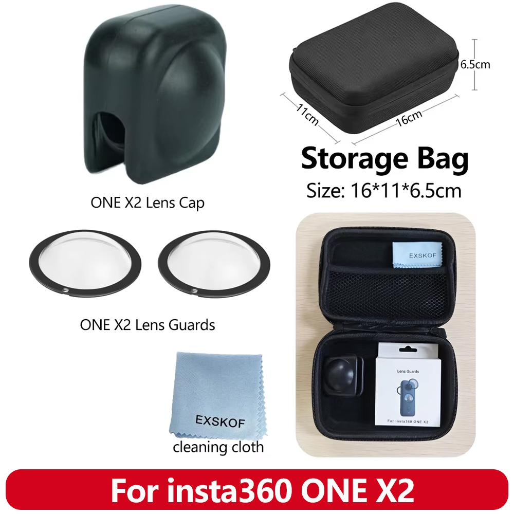 X2 Accessories Set for Insta360 ONE X2 Lens Guards Protector Cover Carrying Case Silicone Case Lens Cap for Insta 360 X2 Camera