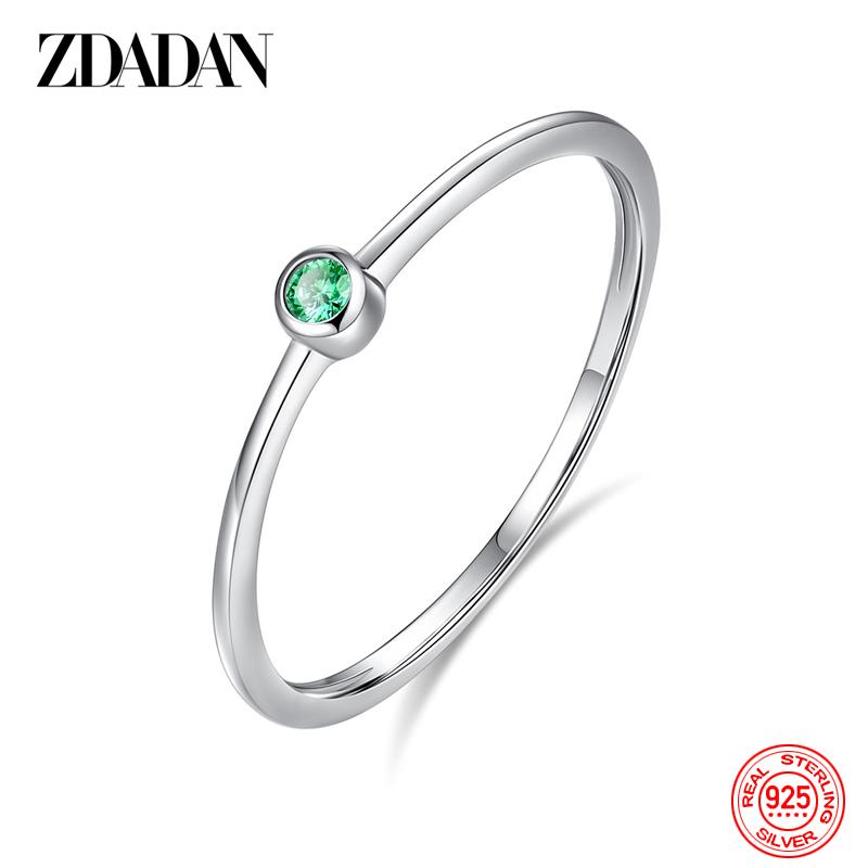 925 Sterling Silver Round Gemstone Ring for Women Fashion Wedding Jewelry